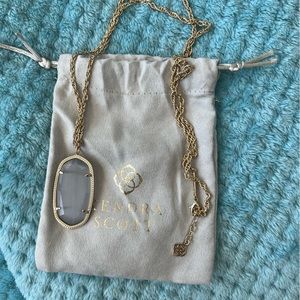 Kendra Scott long pendant-Rae 28 inches Smoky Gray /Gold